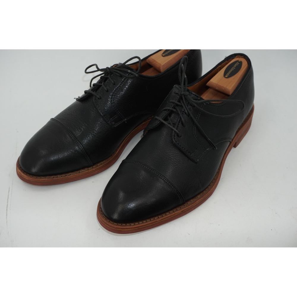 Allen Edmonds Oak Street Shoes Men's Size 8.5 Black Cap Toe Derby Rubber Sole